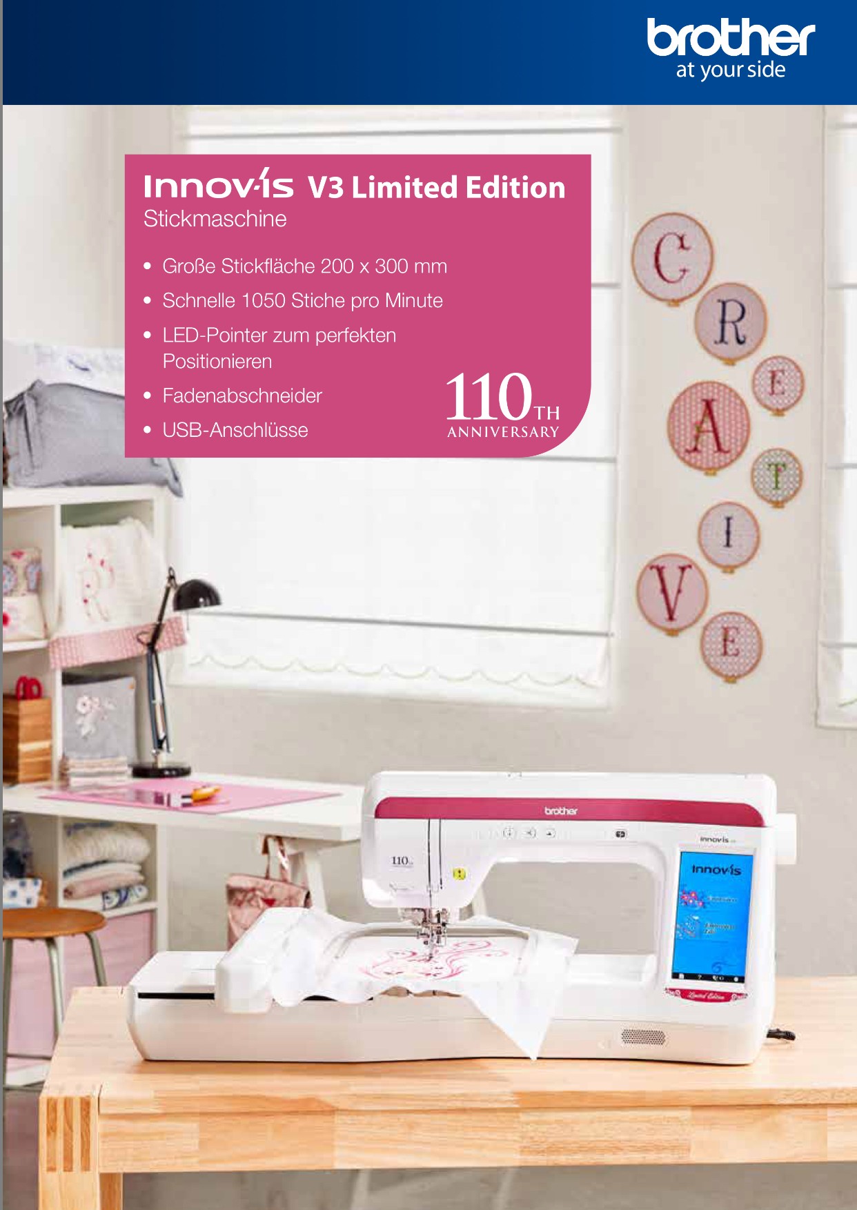 Brother V3LE sa PE Design Plus2 basic Embroidery Software na POKLON Slika 9