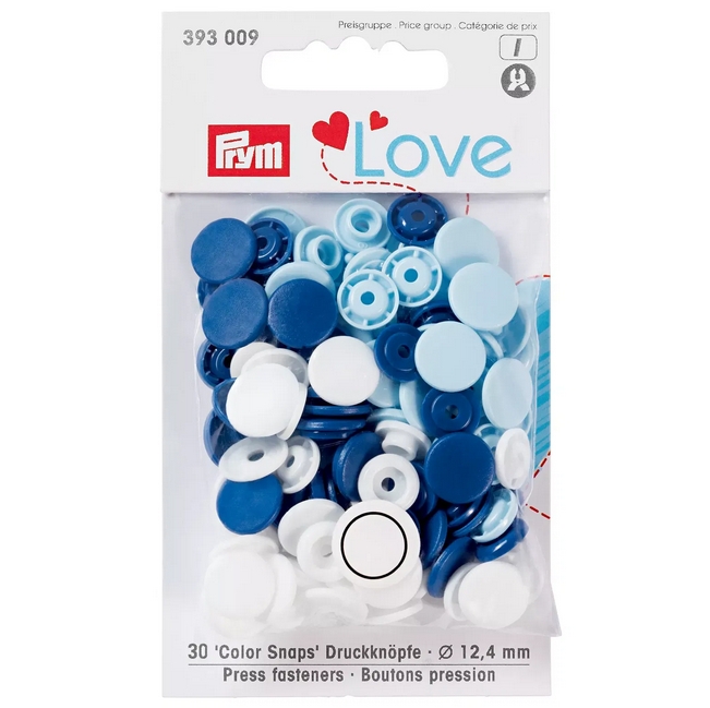 Plastični DRUKERI 12,4mm blue white light blue 30kom Slika 2