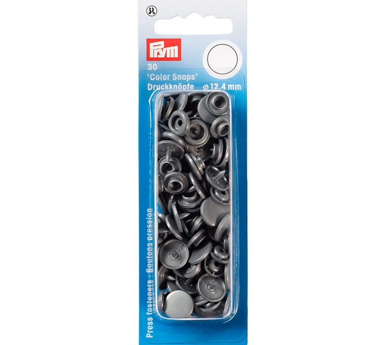 Plastični DRUKERI 12,4mm silver grey 30kom Slika 2