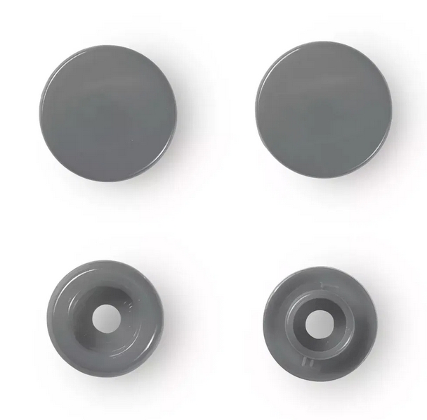 Plastični DRUKERI 12,4mm silver grey 30kom