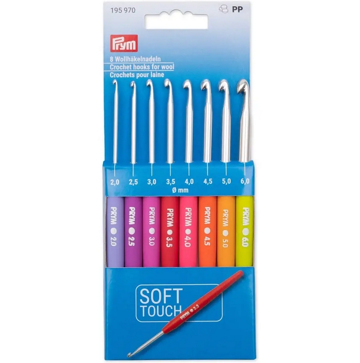 Prym SOFT TOUCH kukice za heklanje vune od 2 6mm 8 komada Slika 2