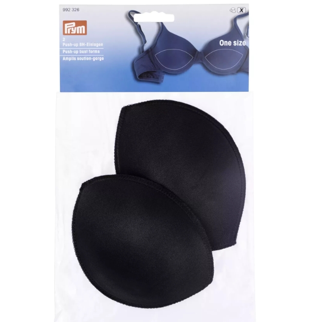 Ulošci za grudnjak push up jedna veličina CRNI Prym